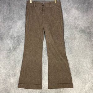Banana Republic Martin Fit Stretch Wool Wide Leg Dress Pants Brown Size 10
